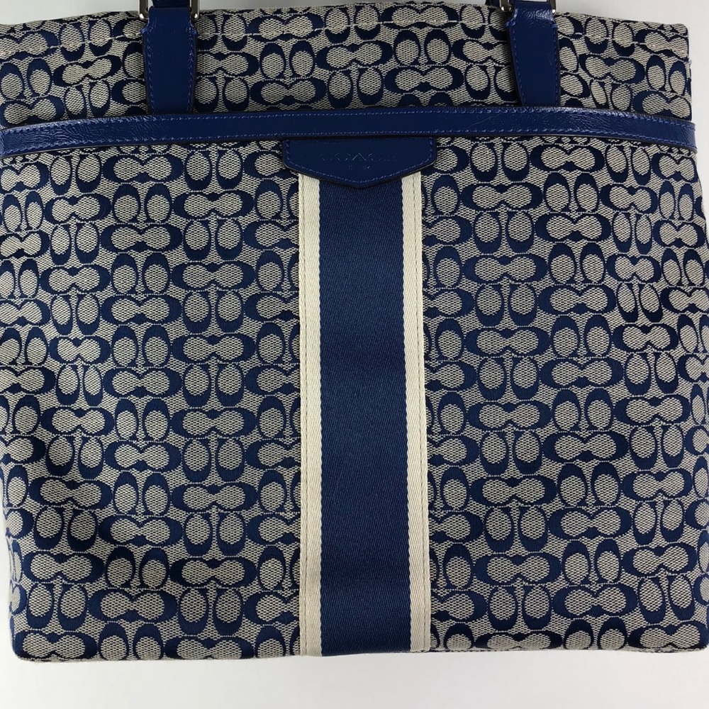 COACH Signature Stripe Tote Bag hand purse